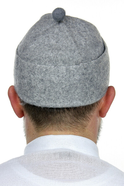 Felt Wool Skullcap - Gray Color - 3