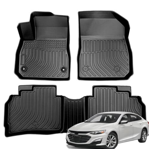 FELYCYTAS Floor Mats Compatible with 2016-2024 Chevy Malibu, TPE Rubber All Weather Protection Automotive Floor Liners Full Set - 1