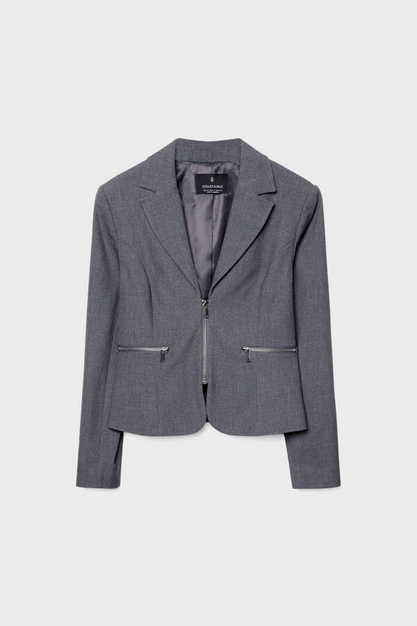 Fermuarlı Blazer - 5