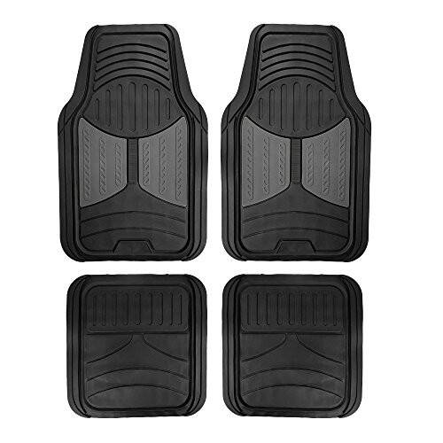 FH Group Automotive Floor Mats - Heavy-Duty Monster Eye Floor Mats for Cars, Universal Fit Full Set, Climaproof Floor Mats, Trimmable Floor Mats for Most Sedan, SUV, Truck Floor Mats Rubber Gray - 1