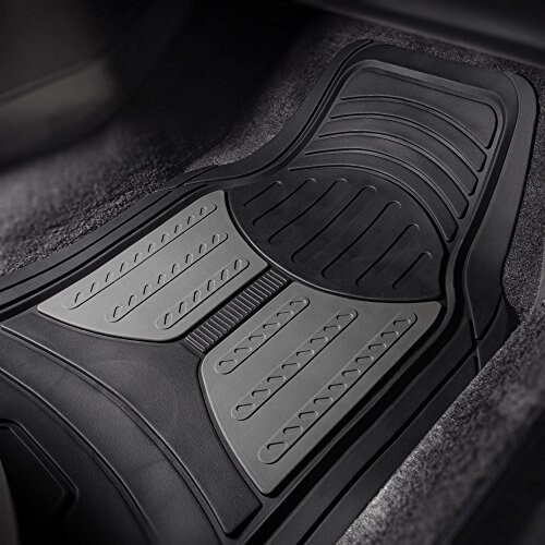 FH Group Automotive Floor Mats - Heavy-Duty Monster Eye Floor Mats for Cars, Universal Fit Full Set, Climaproof Floor Mats, Trimmable Floor Mats for Most Sedan, SUV, Truck Floor Mats Rubber Gray - 3