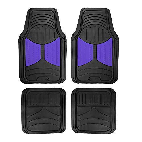 FH Group Automotive Floor Mats - Heavy-Duty Monster Eye Rubber Floor Mats for Cars, Universal Fit Full Set, ClimaProof Floor Mats, Trimmable Floor Mats For Most Sedan, SUV, Truck Floor Mats Blue - 1