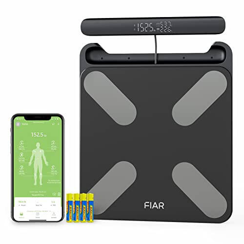 Fiar Smart Body Fat Scale - Цифровые весы и анализатор состава тела, 24 показателя состава тела ИМТ, мышцы, мониторы состава тела с синхронизацией приложений по Bluetooth, 400 фунтов - 1