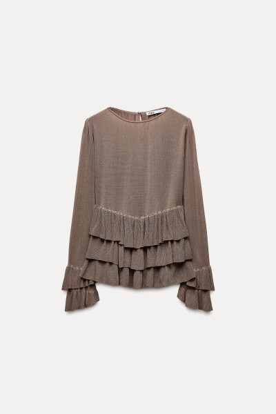 Fine knit, frilled sweater - Anthracite grey - 6