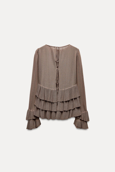 Fine knit, frilled sweater - Anthracite grey - 7