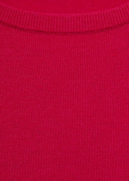 Fine knit round neck sweater - Fuchsia. - 52