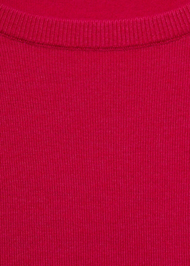 Fine knit round neck sweater - Fuchsia. - 52