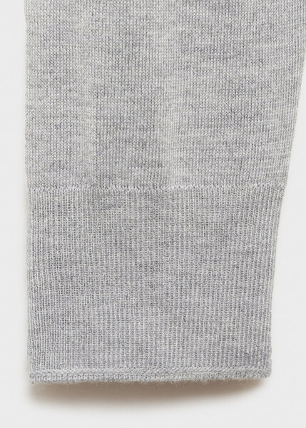 Fine knit turtleneck sweater - light heather grey - 74