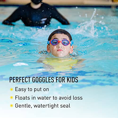 FINIS DragonFly Goggles - Kids Swim Goggles for Ages 3-8 with UV Protection, Buoyant Neoprene Strap, & Durable Lenses - PVC - 3