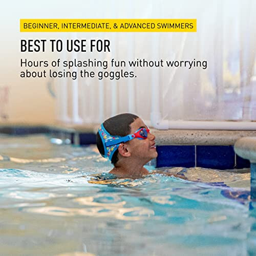 FINIS DragonFly Goggles - Kids Swim Goggles for Ages 3-8 with UV Protection, Buoyant Neoprene Strap, & Durable Lenses - PVC - 5