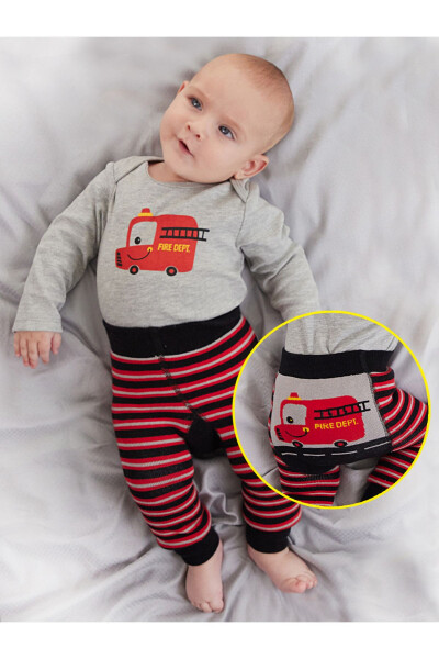 Firefighter Baby Boy Bodysuit Leggings-Pants Set - 11