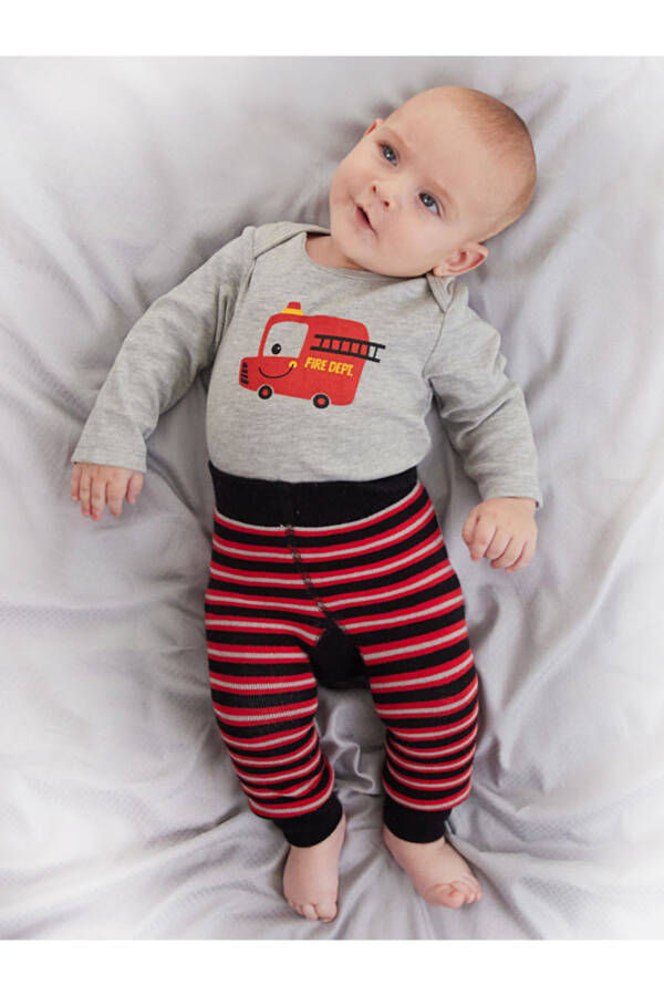 Firefighter Baby Boy Bodysuit Leggings-Pants Set - 12