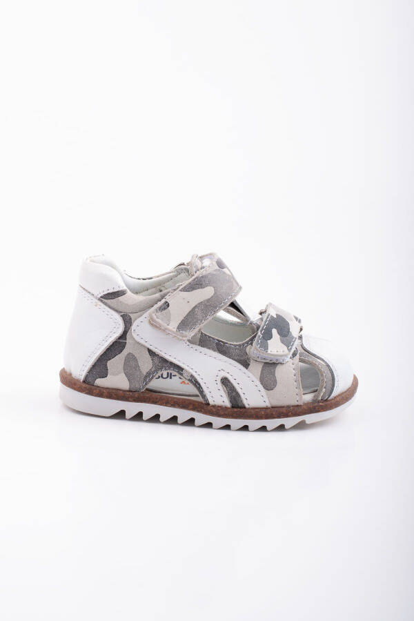 First Step Baby Sandal Hakiki Leather Grey Camouflage Baby Orthopedic Sandal - 2