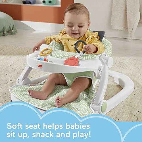 Fisher-Price Baby Portable Baby Chair Sit-Me-Up Floor Seat with Snack Tray and Developmental Toys, Puppy Perfection [modazone Exclusive] - 32