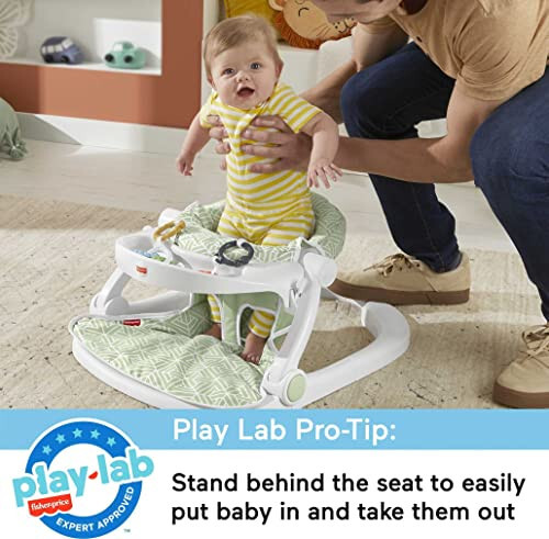 Fisher-Price Baby Portable Baby Chair Sit-Me-Up Floor Seat with Snack Tray and Developmental Toys, Puppy Perfection [modazone Exclusive] - 35