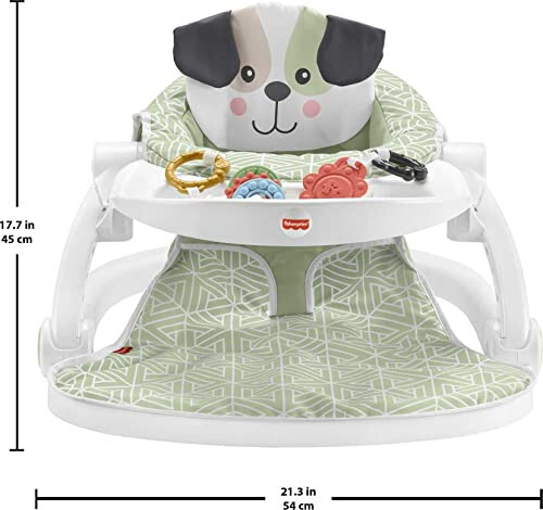 Fisher-Price Baby Portable Baby Chair Sit-Me-Up Floor Seat with Snack Tray and Developmental Toys, Puppy Perfection [modazone Exclusive] - 36