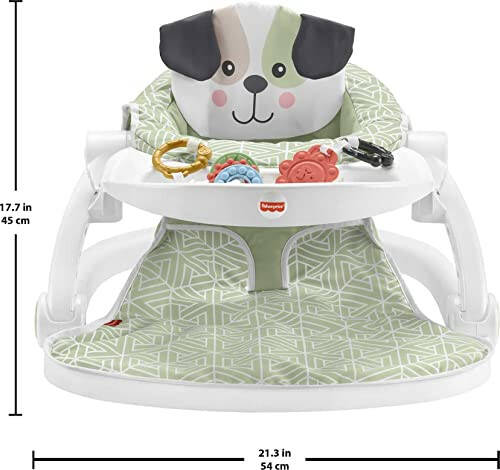 Fisher-Price Baby Portable Baby Chair Sit-Me-Up Floor Seat with Snack Tray and Developmental Toys, Puppy Perfection [modazone Exclusive] - 30