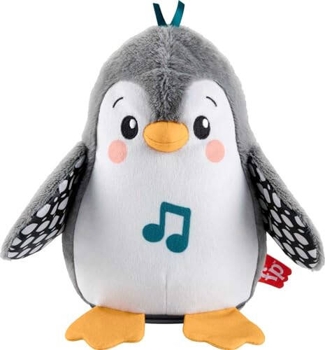 Fisher-Price Baby Tummy Time Toy Flap & Wobble Penguin, Plush with Music & Motion for Sensory Play Newborns Ages 0+ Months - 1