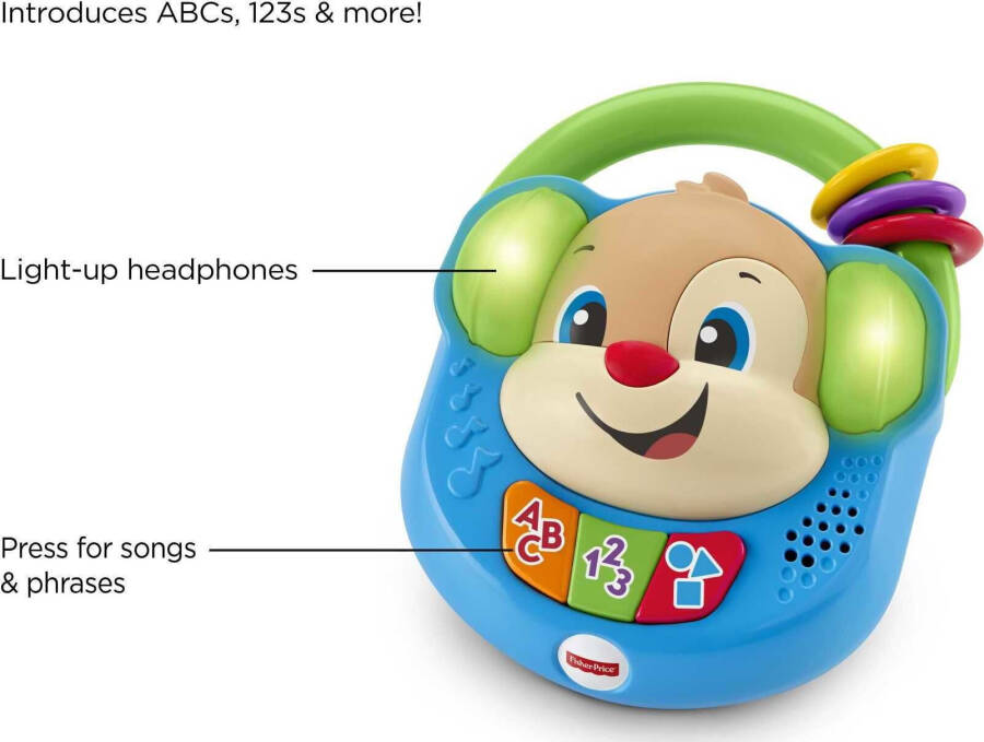 Fisher-Price Gül ve Öğren Şarkı ve Öğren Müzik Çalar Bebek ve Yürümeye Başlayan Oyuncak Sahte Radyo - 9