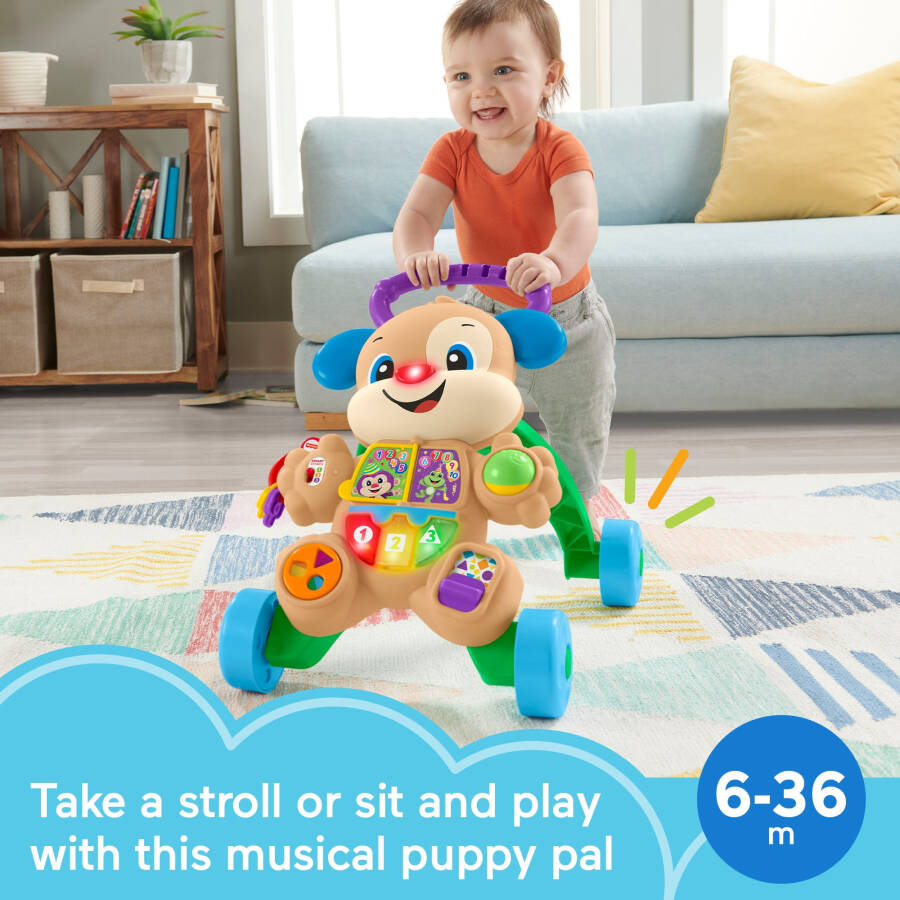 Fisher-Price Laugh & Learn Smart Stages Learn with Puppy Walker Baby & Toddler Toy, Height 18.19in - 2