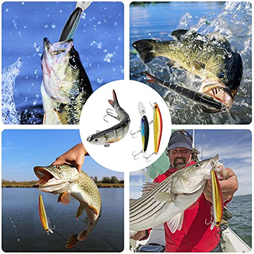 Fishing Lures Tackle Box Bass Fishing Kit Including Animated Lure, Crankbaits, Spinnerbaits, Soft Plastic Worms, Topwater Lures, Hooks, Saltwater & Freshwater Fishing Gear for Bass, Trout, Salmon - 6