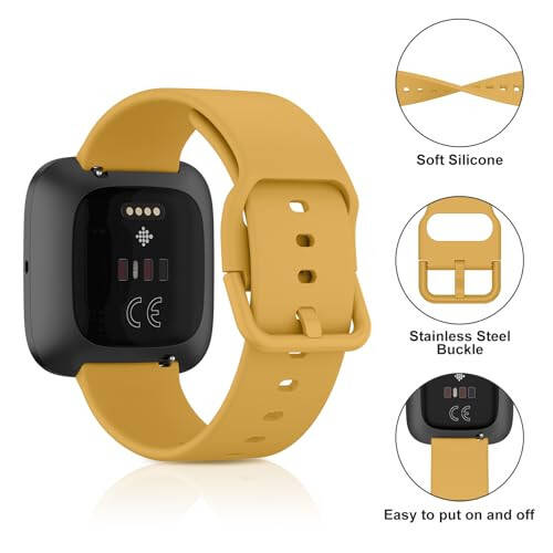 Fitbit Versa 2 / Versa / Versa Lite / Versa SE ile Uyumlu AK Spor Bantları, Akıllı Saat Kadın Erkekler İçin Klasik Yumuşak Değiştirilebilir Bileklikler - 4