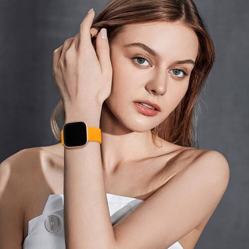 Fitbit Versa 2 / Versa / Versa Lite / Versa SE ile Uyumlu AK Spor Bantları, Akıllı Saat Kadın Erkekler İçin Klasik Yumuşak Değiştirilebilir Bileklikler - 6