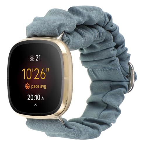 Fitbit Versa 3/Versa 4/Sense/Sense 2 Bileklikleriyle Uyumlu Ayarlanabilir Topuzlu Bantlar Kadınlar İçin, Esnek Bileklik Rahat Elastik Topuzlu Akıllı Saat Bandı Yumuşak Kumaş Kumaş Kayış - 2