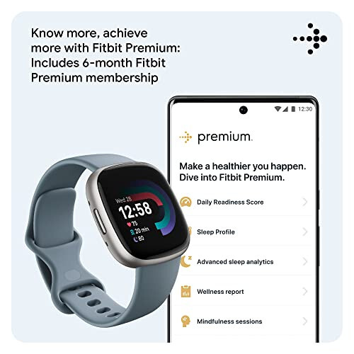 Fitbit Versa 4 Fitness Akıllı Saati Günlük Hazırlık, GPS, 7/24 Kalp Ritmi, 40'tan Fazla Egzersiz Modu, Uyku Takibi ve Daha Fazlasıyla, Şelale Mavi/Platin, Tek Boyut (S & L Bantlar Dahil) - 5