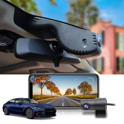 Fitcamx 4K Dual Dash Cam Suitable for BMW 8 Series M8 2019 2020 2021 2022 2023 2024 840i M850i xDrive (HD2-6308), OEM Look, 2 Channel HD Video, Loop Recording, WiFi&APP, G-Sensor, Easy to Set, 128GB - 2