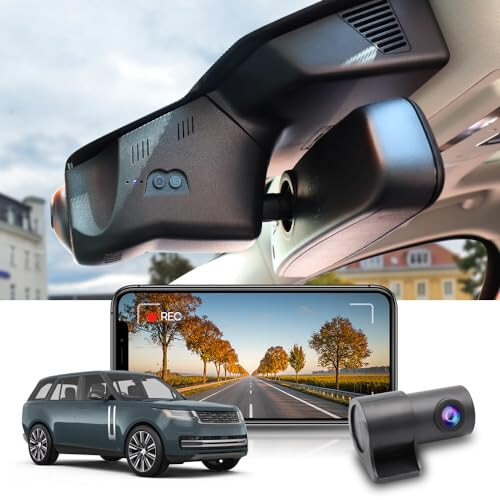 Fitcamx Old 4K+Orqa 1080P Dash Cam, Land Rover Range Rover & Sport 2018 2019 2020 2021 2022 (Model 6111/L405/L494) uchun moslashtirilgan, OEM Ko'rinish, Ikkita Halqa Yozuvi, WiFi & Ilova, G-Sensor, Ishlatish Oson, 128GB - 1