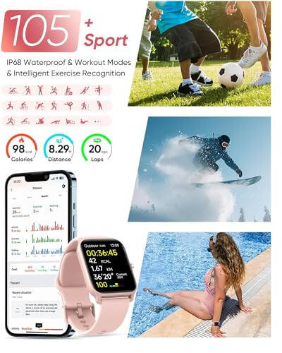 Fitpolo Akıllı Saat Kadınlar İçin Android & iPhone, Alexa Yerleşik [1.8