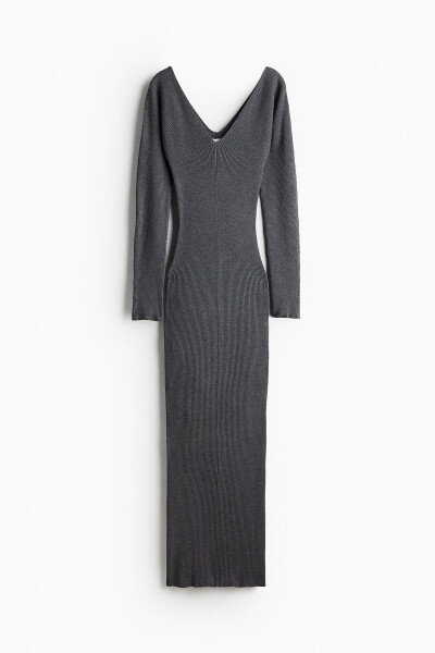 Fitted dress with elastic knit detail - 3