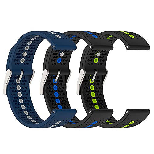 FitTurn 3PACK Bands, совместимые с часами Cubitt CT4/CT2 Pro GPS - цветные воздушные отверстия, быстросъемные спортивные ремешки, силиконовый браслет для умных часов Cubitt CT4/CT2 Pro GPS - 1