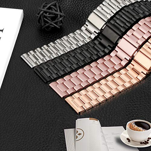 FITVII HM57 Smart Watch Bandlari bilan mos keladigan RuenTech Metall Bant, FITVII HM57 Smartwatch uchun almashtiriladigan zanglamaydigan po'latdan yasalgan tasma sozlanishi mumkin bo'lgan metall bilaguzuklar - 6