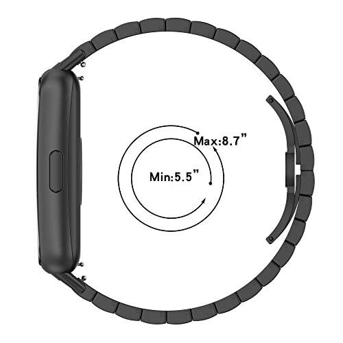 FITVII Slim Akıllı Saat ile Uyumlu FitTurn Yedek Metal Saat Kayışı Paslanmaz Çelik Metal Saat Bağlantı Kayışı Ayarlanabilir Metal Bileklik Aksesuarları - 2