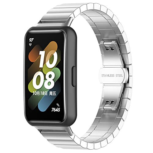 FITVII Slim Smart Watch bilan mos keladigan FitTurn almashtiriladigan metall soat tasmasi zanglamaydigan po'lat metall soat bog'lovchi tasmasi sozlanishi metall bilaguzuk aksessuarlari - 1