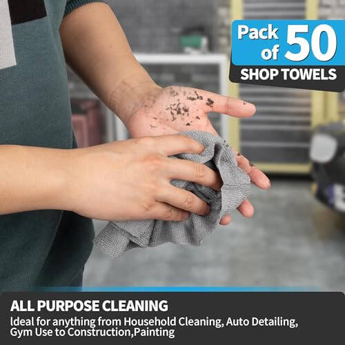 FIXSMITH Grey Microfiber Cleaning Cloth, Pack of 50, 16