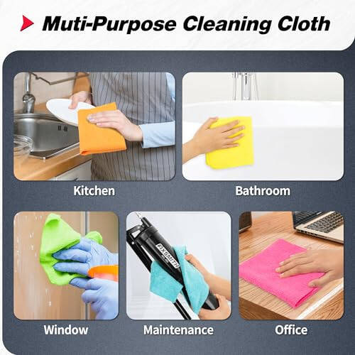 FIXSMITH Microfiber Cleaning Cloth, 100 Pack Shop Towels, Micro Fiber Cloth for Cleaning Car, All-Purpose Absorbent Cleaning Rags for Housekeeping, Dust Cloth for Office, Car Wash Towels, 12inx12in - 7