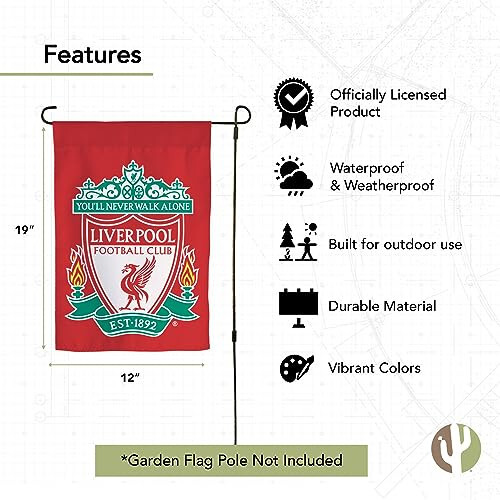 Флаг для сада Desert Cactus Liverpool FC Футбол Футбол Баннер 100% Полиэстер (Флаг для сада A) - 4