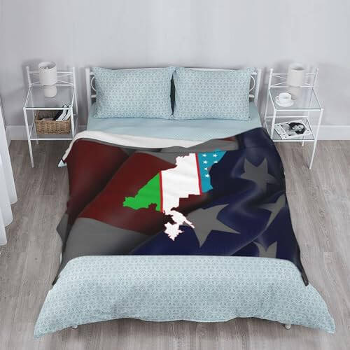 Flag Map of Uzbekistan Throw Blankets 50