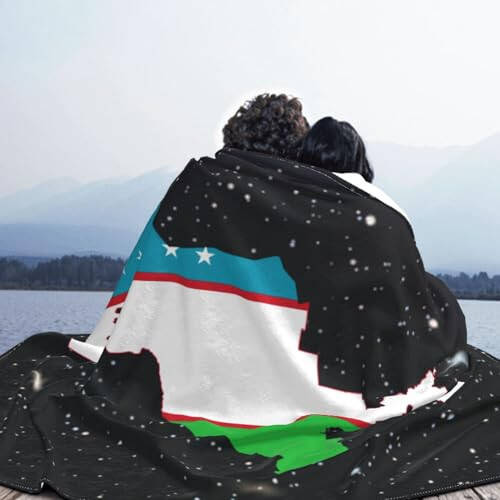 Flag Map of Uzbekistan Ultra-Soft Micro Fleece Throw Blanket Lightweight Blanket for Sofa Couch Chair Bedroom 40