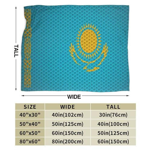 Flag of Kazakhstan Throw Blanket for Couch 40