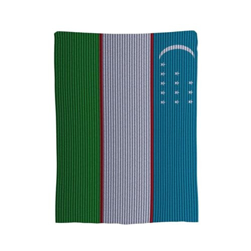 Flag of Uzbekistan Knitting Effect Throw Blanket 40