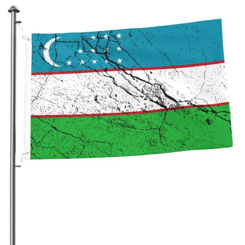 Flag Of Uzbekistan Texture Effect Flags 2x3 Outdoor Banner Vivid Colors Double Sided Flag Polyester Flags For Outside Patio Lawn Decor Flags - 1