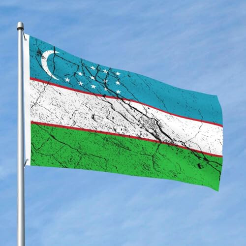 Flag Of Uzbekistan Texture Effect Flags 2x3 Outdoor Banner Vivid Colors Double Sided Flag Polyester Flags For Outside Patio Lawn Decor Flags - 5