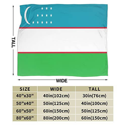 Flag of Uzbekistan Throw Blanket for Couch Bed Sofa 50