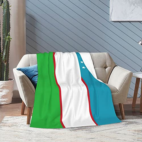 Flag of Uzbekistan Throw Blanket for Couch Bed Sofa 50