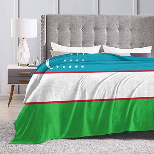 Flag of Uzbekistan Throw Blanket for Couch Bed Sofa 60