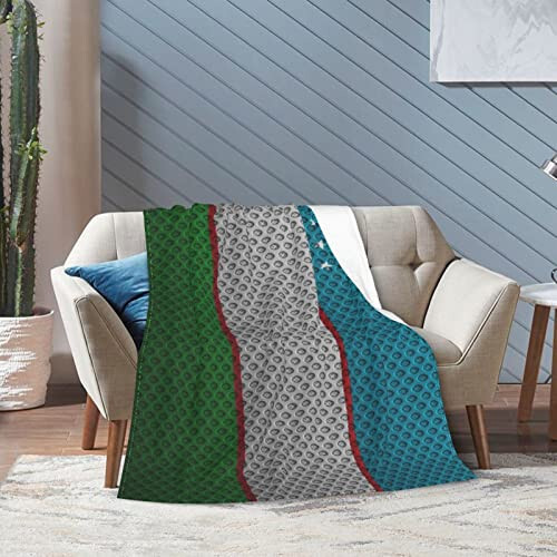 Flag of Uzbekistan Throw Blanket for Couch Bed Sofa Blankets Super Soft Warm Cozy 40